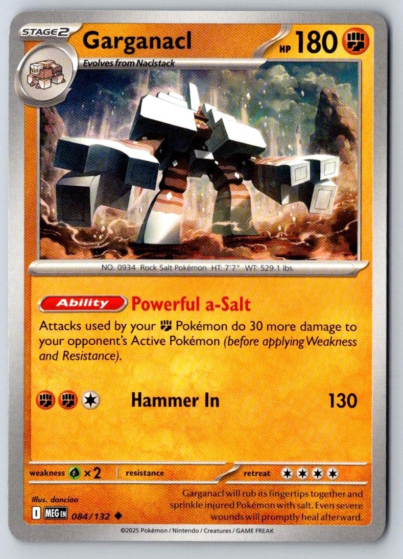 Garganacl 084/132 Uncommon Mega Evolution Pokemon Near Mint