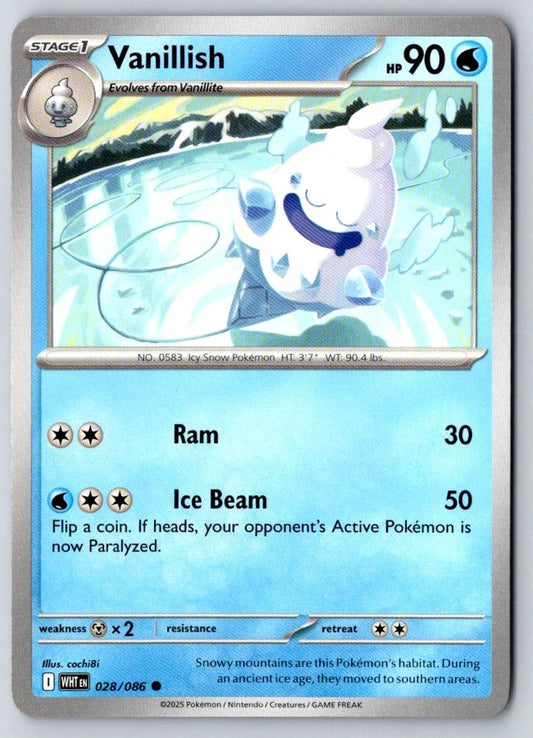 Vanillish 028/086 Common White Flare Pokemon Near Mint