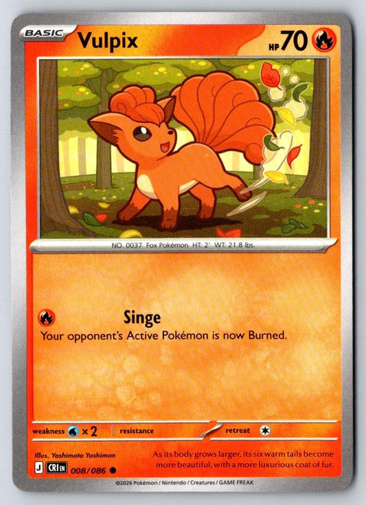 Vulpix 008/086 Common Chaos Rising Pokemon Near Mint