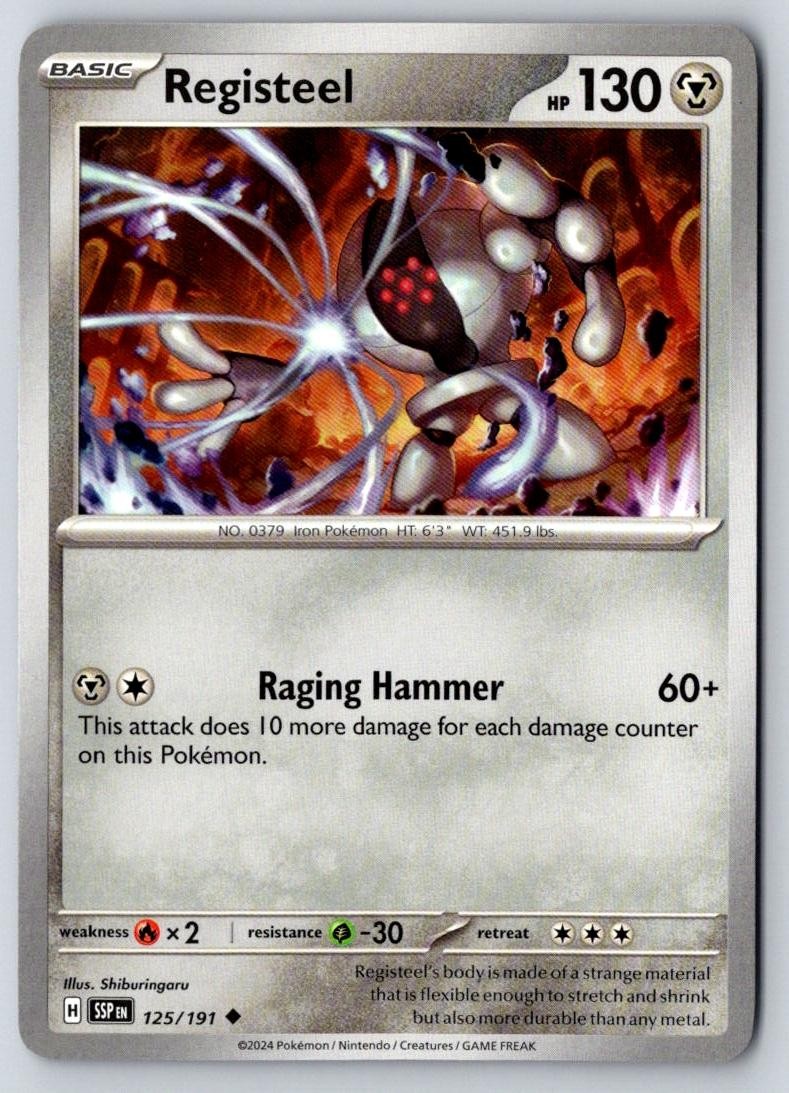 Registeel 125/191 Uncommon Surging Sparks Pokemon Near Mint