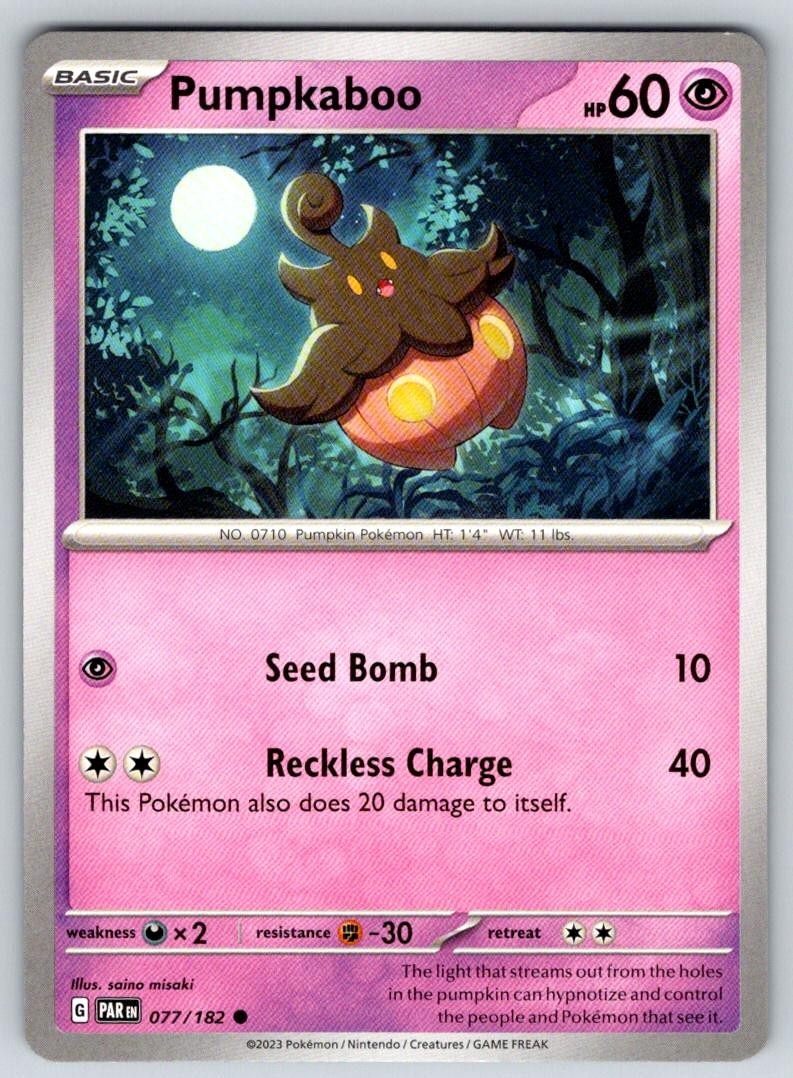 Pumpkaboo 077/182 Common Paradox Rift Pokemon Near Mint