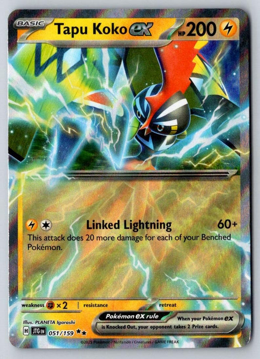 Tapu Koko ex 051/159 Double Rare Journey Together Pokemon Near Mint