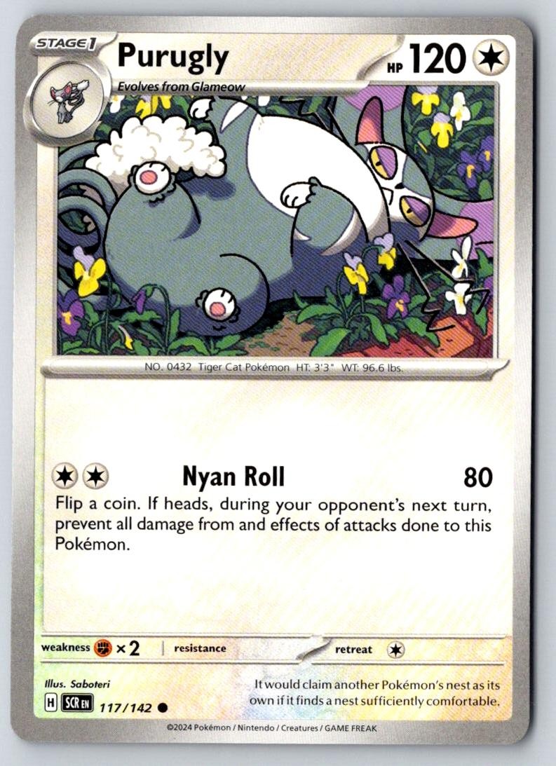 Purugly 117/142 Common Stellar Crown Pokemon Near Mint