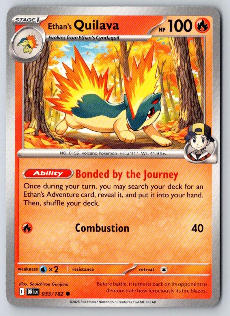 Ethan's Quilava 033/182 Common Destined Rivals Pokemon Near Mint