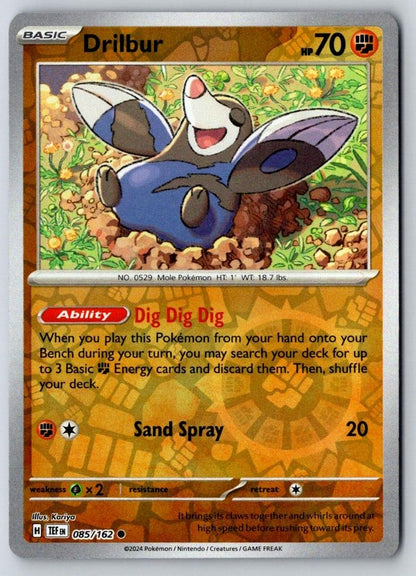 Drilbur 085/162 Common Temporal Forces Pokemon Near Mint