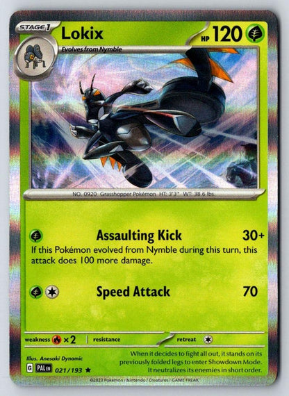 Lokix 021/193 Rare Paldea Evolved Pokemon Holo Near Mint