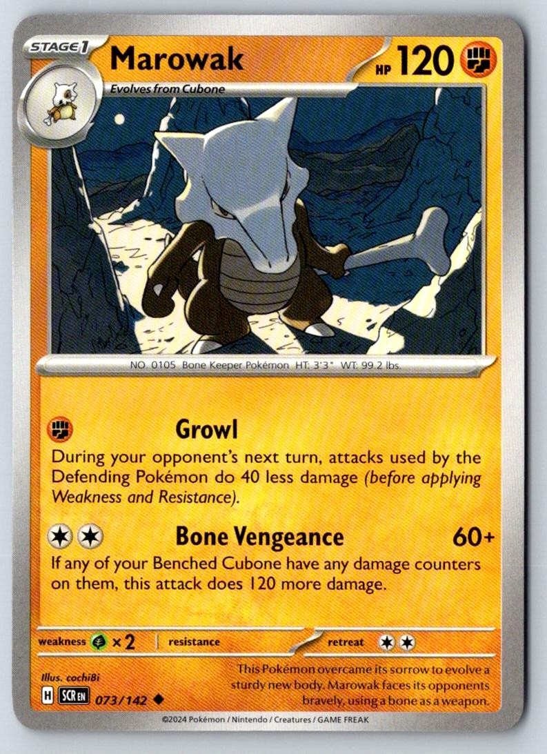 Marowak 73/142 Uncommon Stellar Crown Pokemon Near Mint