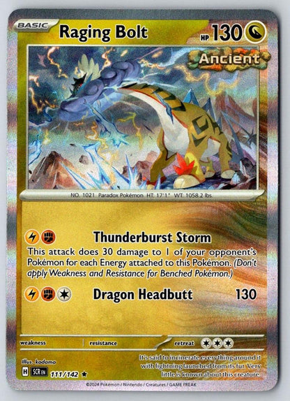 Raging Bolt 111/142 Rare Stellar Crown Pokemon Holo Near Mint