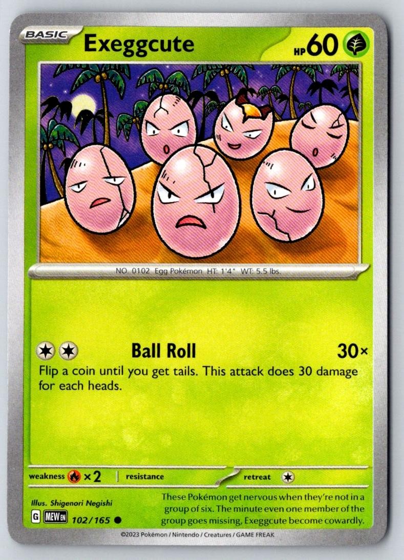Exeggcute 102/165 Common 151 Pokemon Near Mint