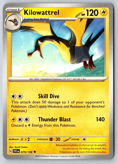Kilowattrel 079/198 Uncommon Scarlet & Violet Pokemon Near Mint