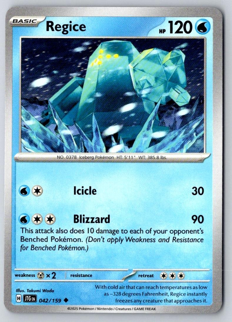 Regice 042/159 Uncommon Journey Together Pokemon Near Mint
