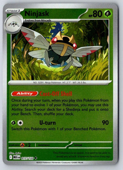 Ninjask 017/132 Uncommon Mega Evolution Pokemon Near Mint