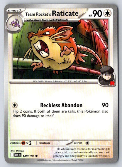 Team Rocket's Raticate 148/182 Common Destined Rivals Pokemon Near Mint