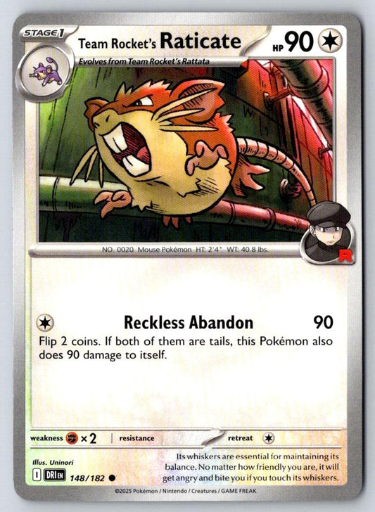 Team Rocket's Raticate 148/182 Common Destined Rivals Pokemon Near Mint