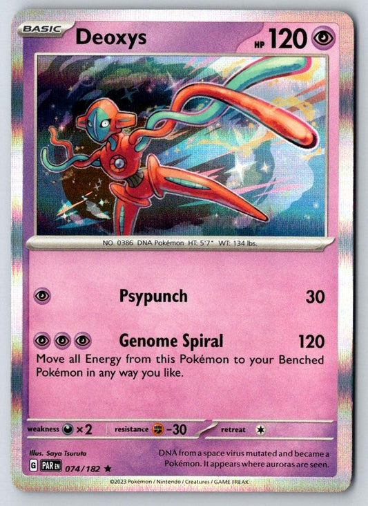 Deoxys 074/182 Rare Paradox Rift Pokemon Holo Near Mint