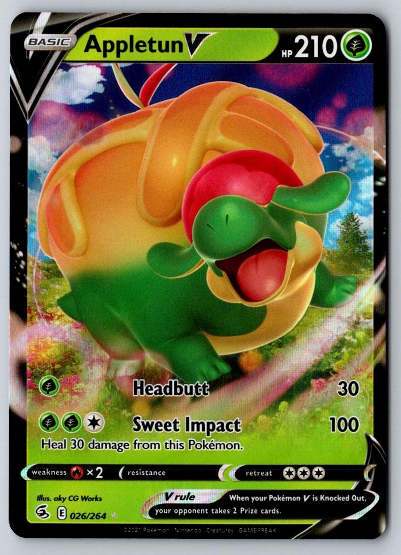 Appletun V 026/264 Holo V Rare Fusion Strike Pokemon