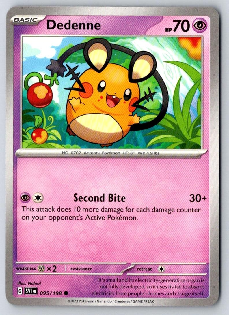 Dedenne 095/198 Common Scarlet & Violet Pokemon Near Mint
