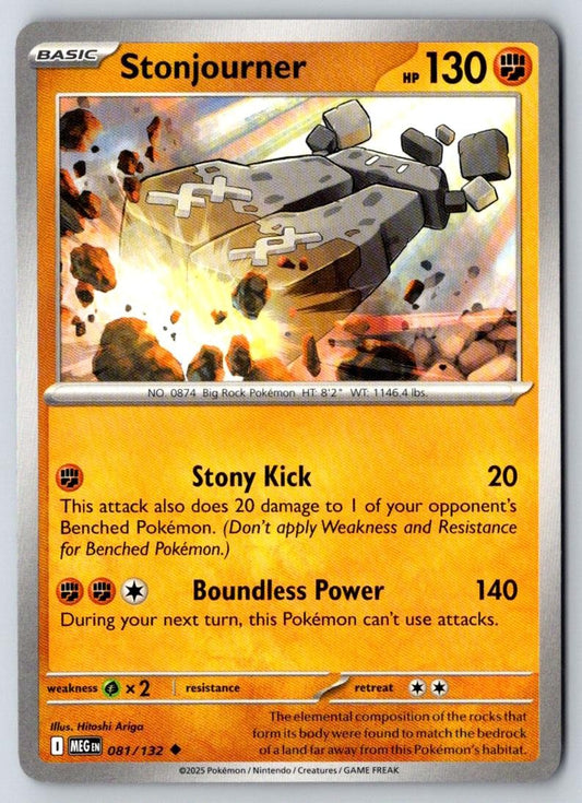 Stonjourner 081/132 Uncommon Mega Evolution Pokemon Near Mint