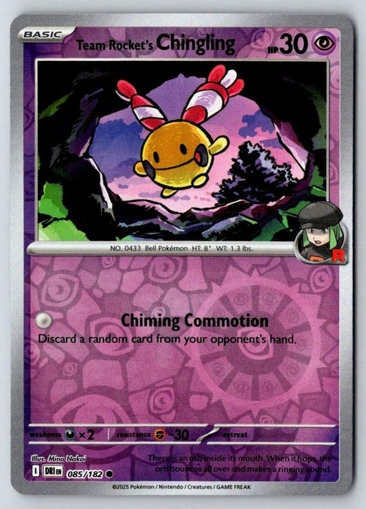 Team Rocket's Chingling 085/182 Common Destined Rivals Pokemon Near Mint