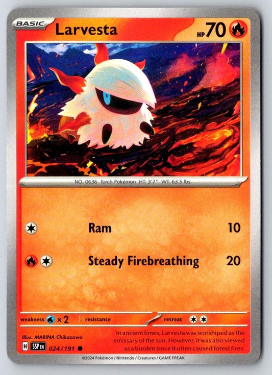 Larvesta 024/191 Common Surging Sparks Pokemon Near Mint