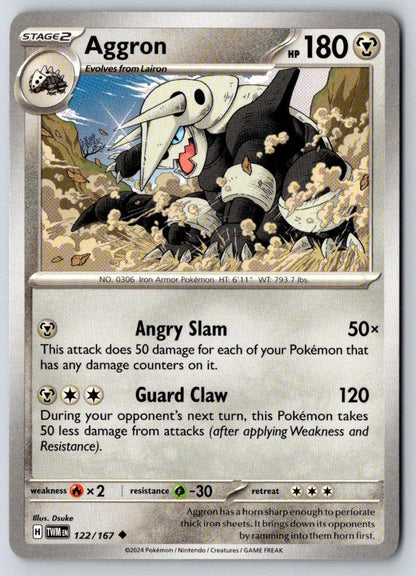 Aggron 122/167 Uncommon Twilight Masquerade Pokemon Near Mint