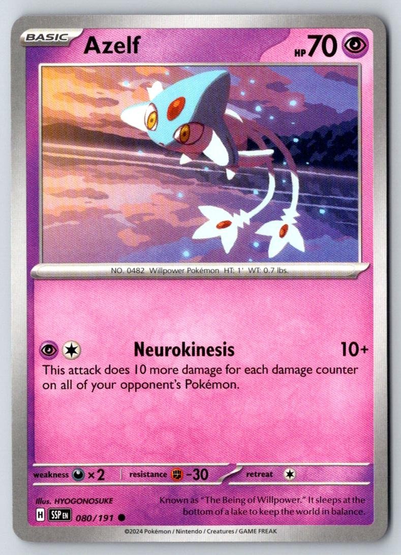 Azelf 080/191 Common Surging Sparks Pokemon Near Mint