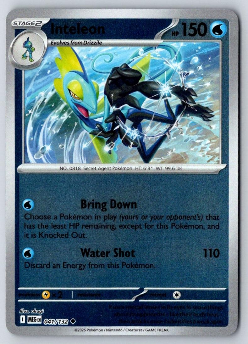 Inteleon 041/132 Uncommon Mega Evolution Pokemon Near Mint