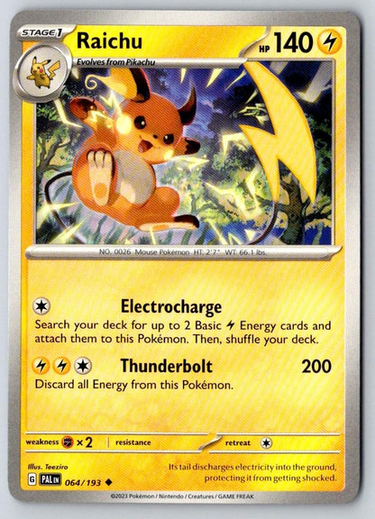 Raichu 064/193 Uncommon Paldea Evolved Pokemon Near Mint