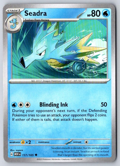 Seadra 117/165 Uncommon 151 Pokemon Near Mint