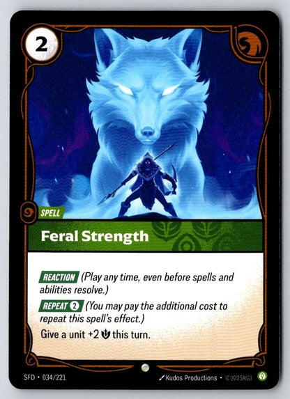 Feral Strength 034/221 Common Spiritforged Riftbound Near Mint