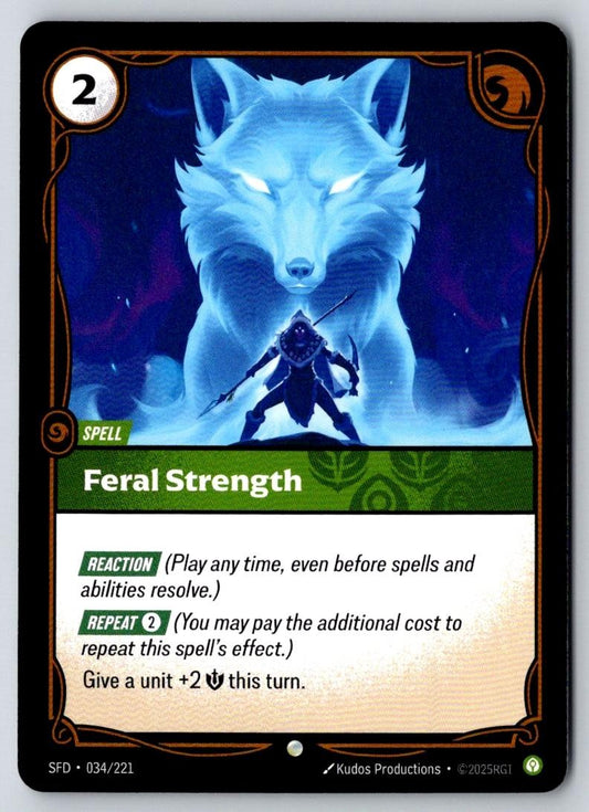 Feral Strength 034/221 Common Spiritforged Riftbound Near Mint