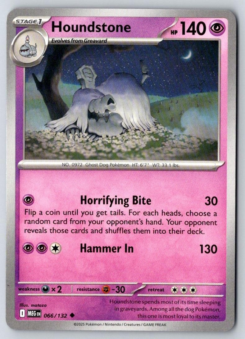 Houndstone 066/132 Uncommon Mega Evolution Pokemon Near Mint