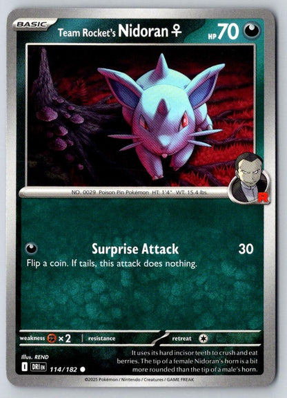 Team Rocket's NidoranF 114/182 Common Destined Rivals Pokemon Near Mint