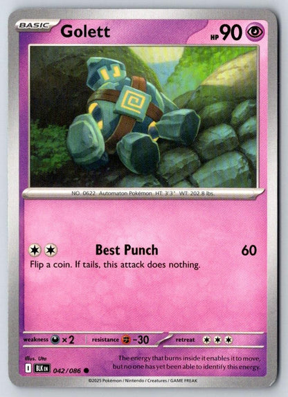 Golett 042/086 Common Black Bolt Pokemon Near Mint