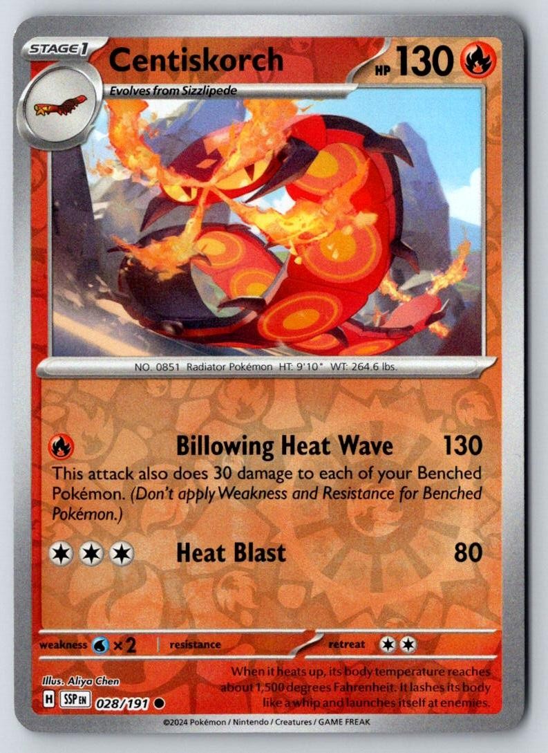 Centiskorch 028/191 Common Surging Sparks Pokemon Near Mint