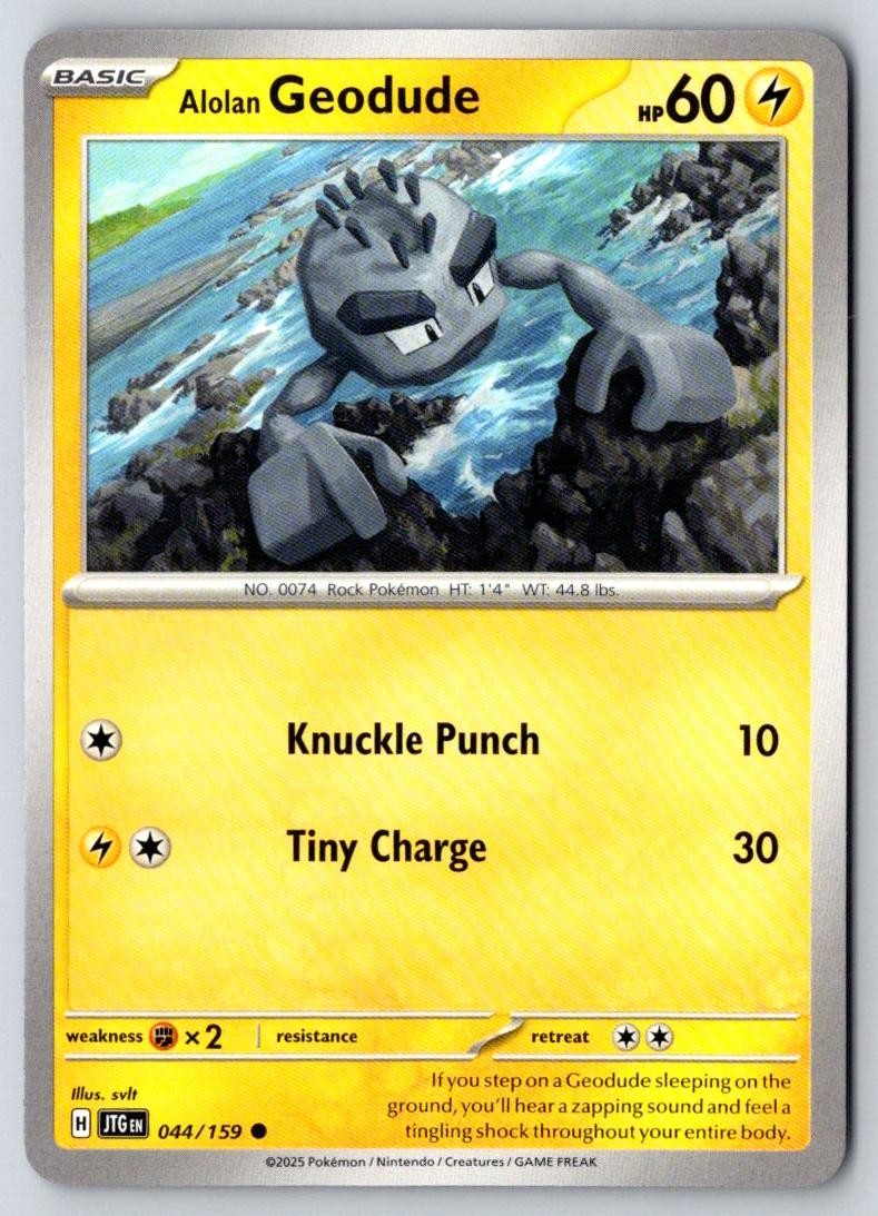 Alolan Geodude 044/159 Common Journey Together Pokemon Near Mint