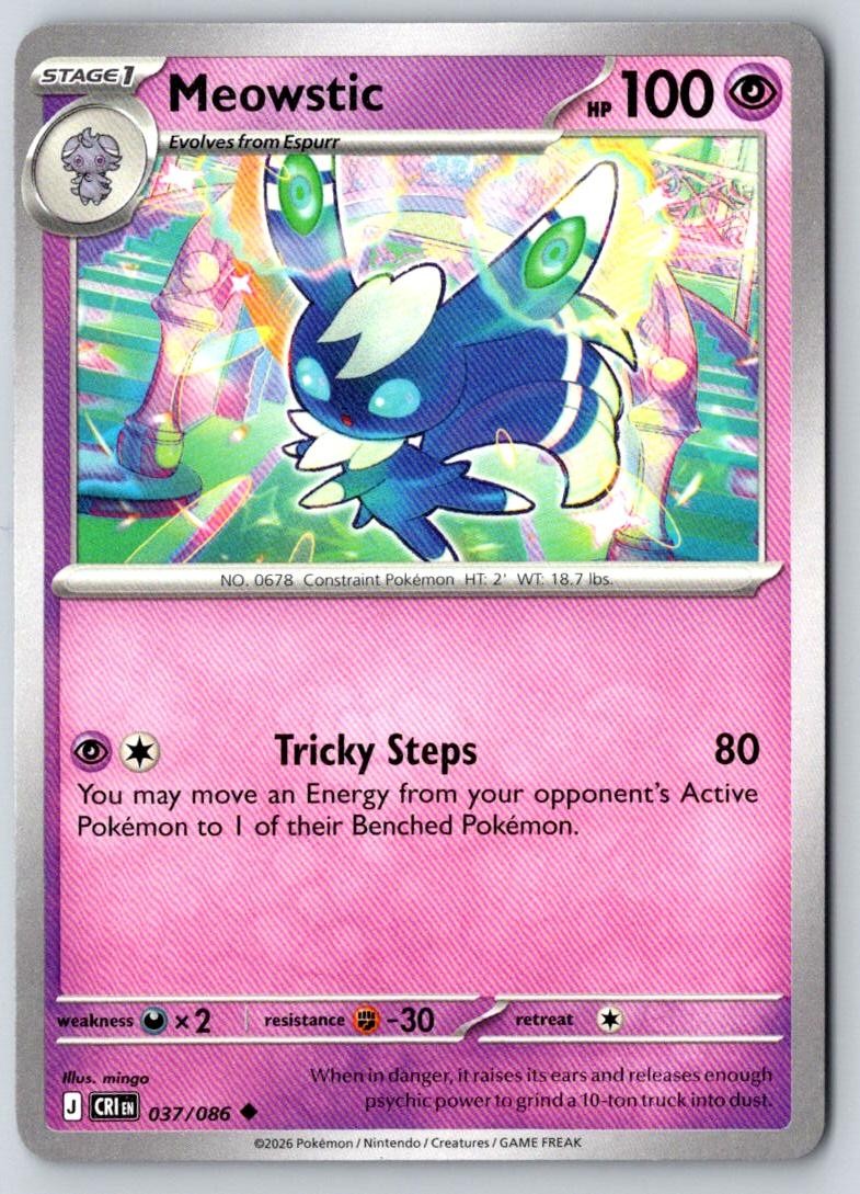 Meowstic 037/086 Uncommon Chaos Rising Pokemon Near Mint
