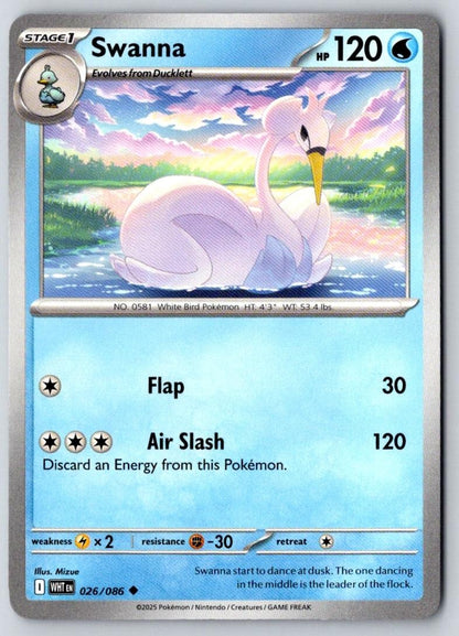 Swanna 026/086 Uncommon White Flare Pokemon Near Mint