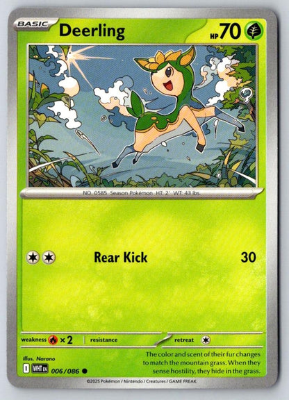 Deerling 006/086 Common White Flare Pokemon Near Mint