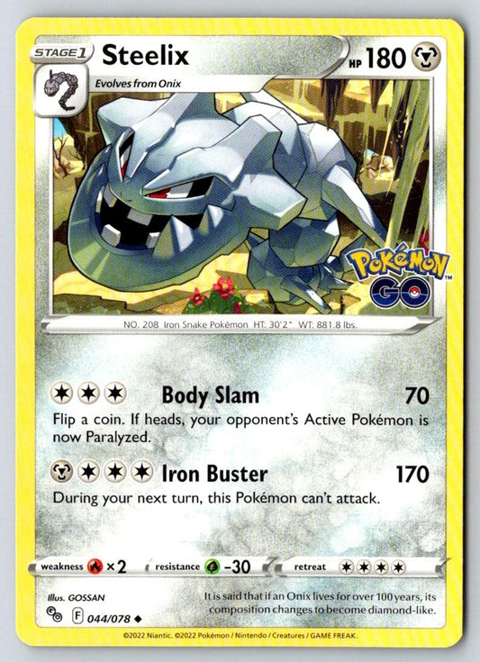 Steelix 044/078 Uncommon Pokemon GO Pokemon Near Mint