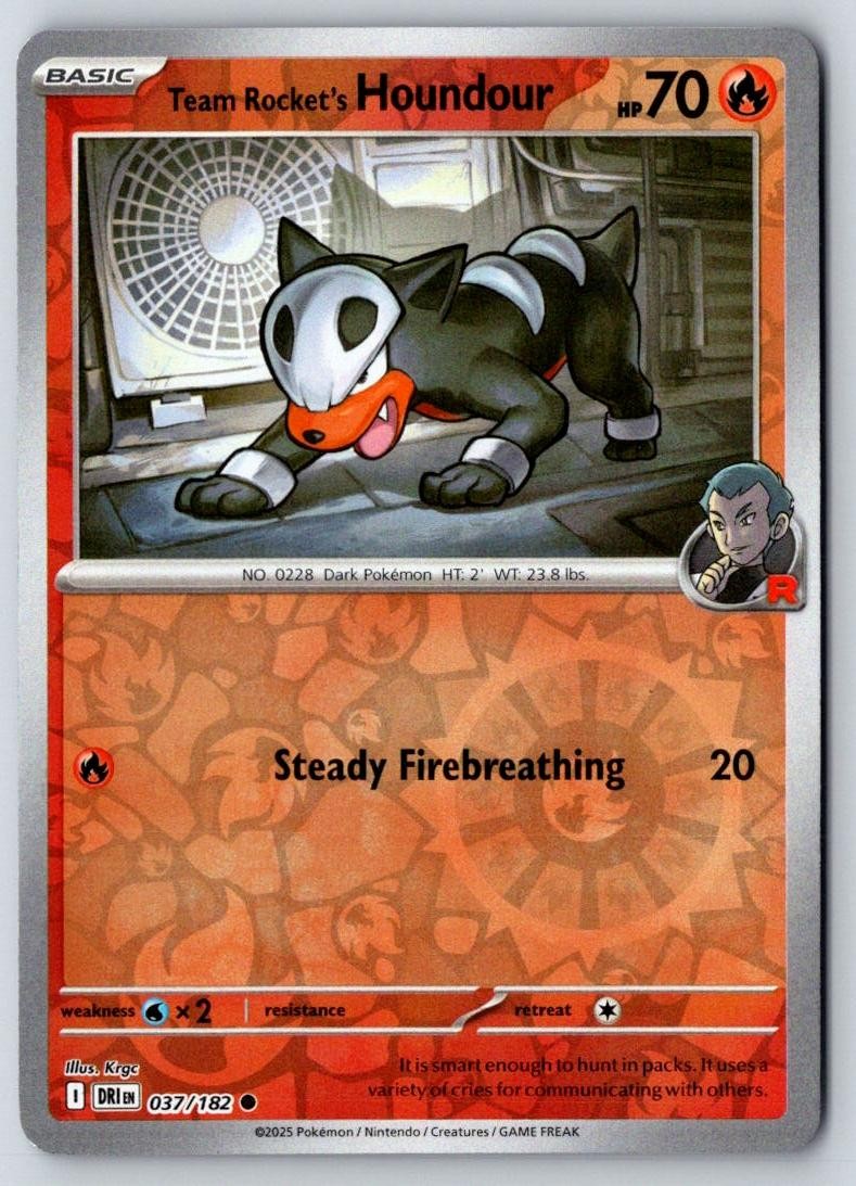 Team Rocket's Houndour 037/182 Common Destined Rivals Pokemon Near Mint