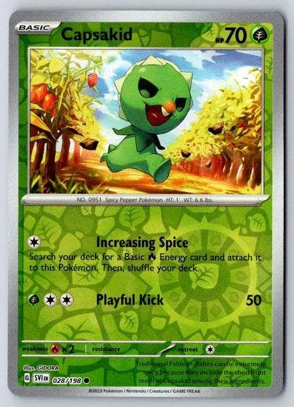 Capsakid 028/198 Common Scarlet & Violet Pokemon Reverse Holo Near Mint