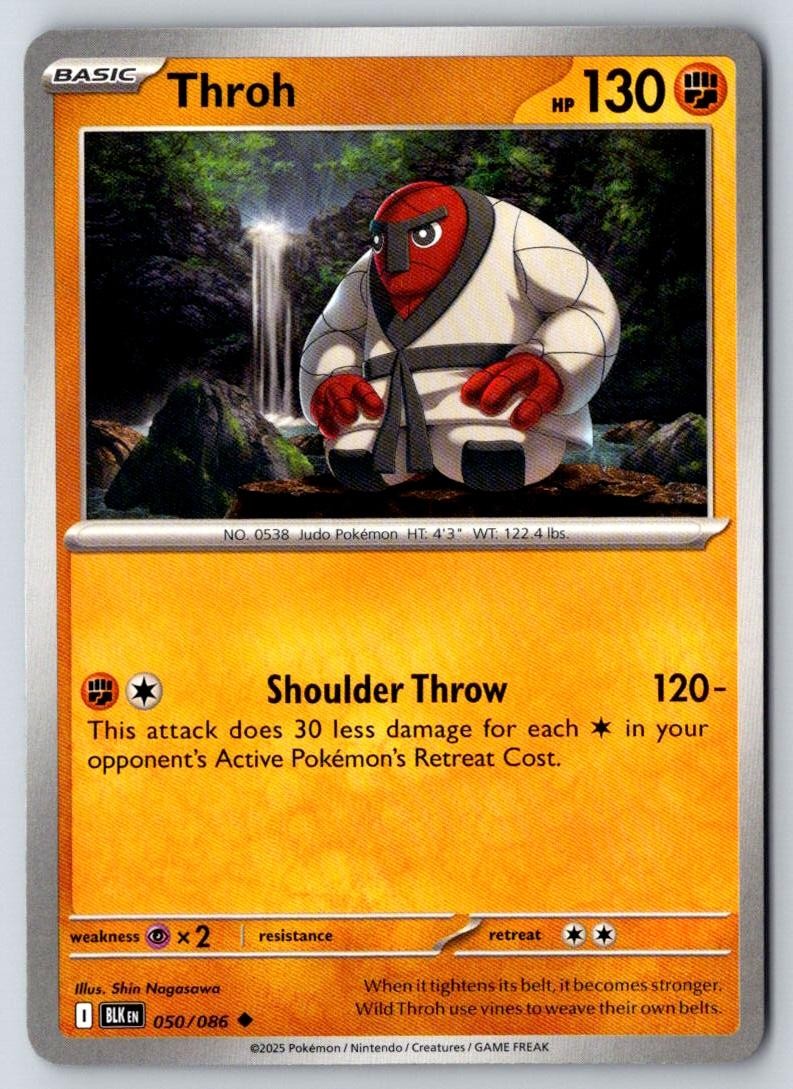Throh 050/086 Uncommon Black Bolt Pokemon Near Mint