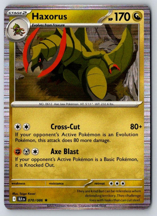 Haxorus 070/086 Holo Rare Black Bolt Pokemon Near Mint