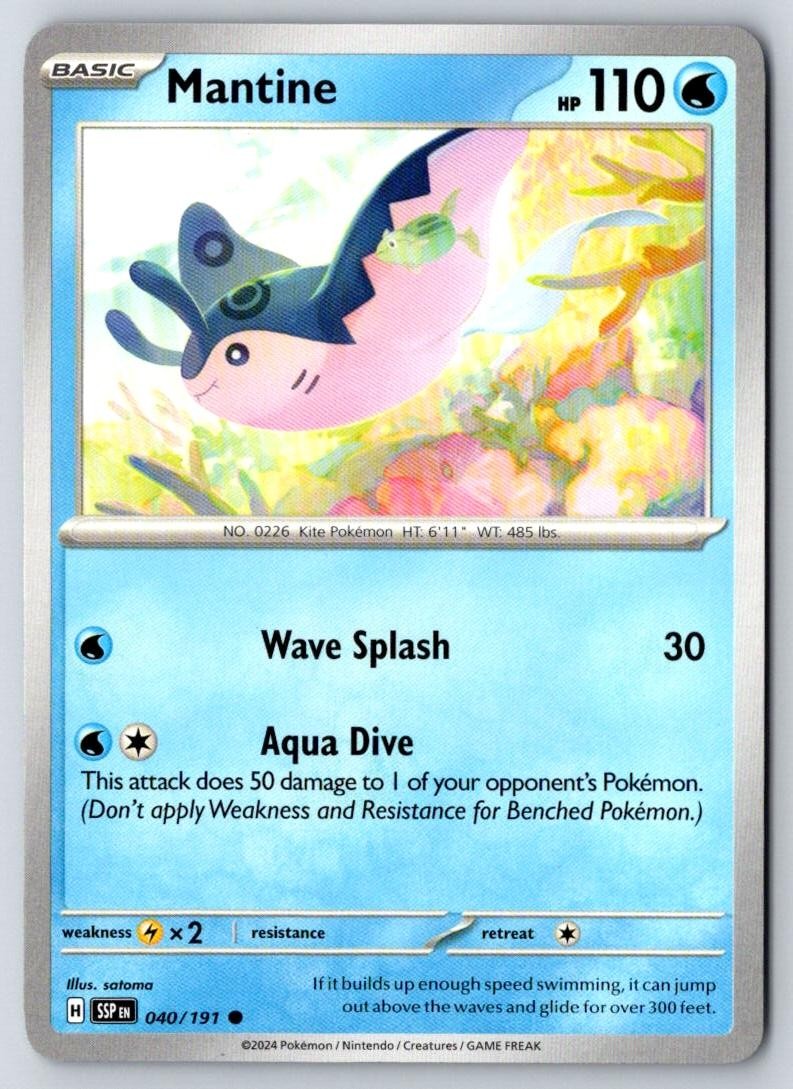 Mantine 040/191 Common Surging Sparks Pokemon Near Mint