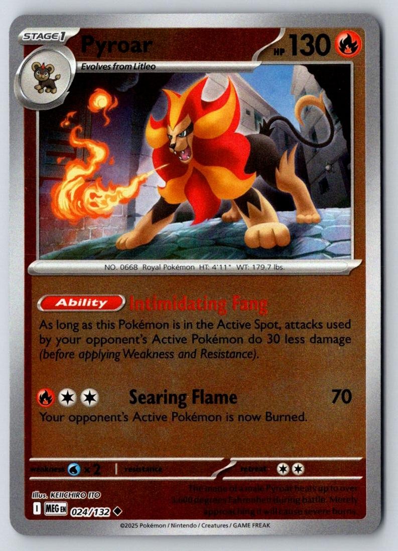 Pyroar 024/132 Uncommon Mega Evolution Pokemon Near Mint