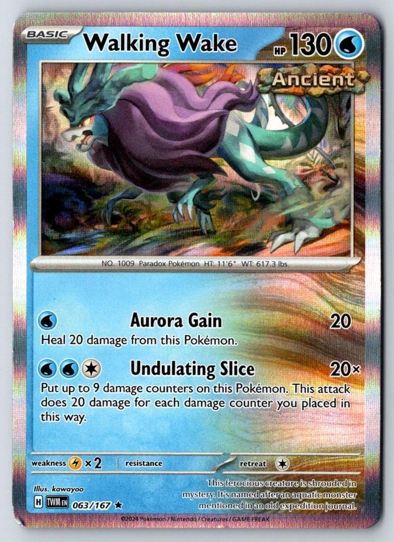 Walking Wake 063/167 Rare Twilight Masquerade Pokemon Holo Near Mint