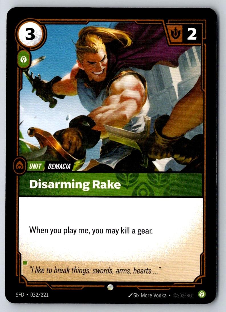 Disarming Rake 032/221 Common Spiritforged Riftbound Near Mint