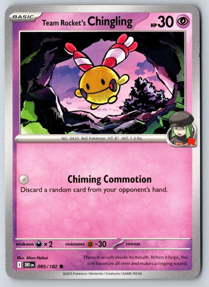 Team Rocket's Chingling 085/182 Common Destined Rivals Pokemon Near Mint