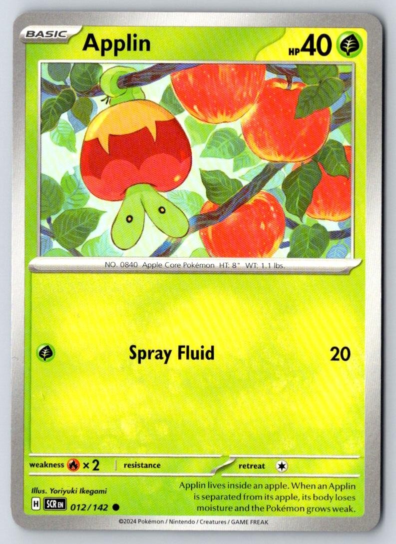 Applin 12/142 Common Stellar Crown Pokemon Near Mint